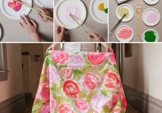 Painted Floral Tablecloth DIY | Oh Happy Day!
