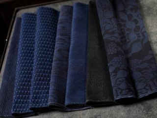 modern navy and grey textiles by Knoll