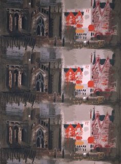 'Northern Cathedral', furnishing textile, John Piper, 1961. Museum no. CIRC.586-1963