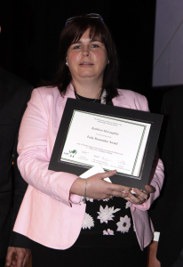 Dr Kathleen McLoughlin along with her award