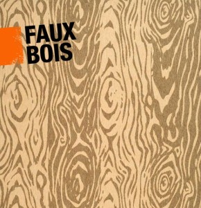 Graphic illustrating the faux bois design in interior decor