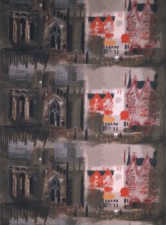 'Northern Cathedral', furnishing textile, John Piper, 1961. Museum no. CIRC.586-1963